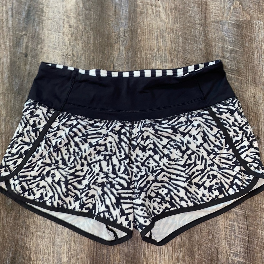 Lululemon Athletica Black and White Athletic Shorts